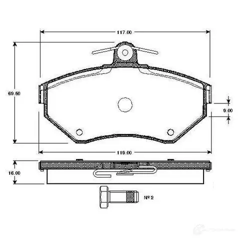 Тормозные колодки, комплект BOSCH 0986tb2039 6016126 D 704 7578 D 704 7578