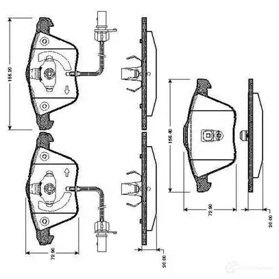 Тормозные колодки, комплект BOSCH D 915ES 7796 D 915ES 7796 6016474 0986tb2436
