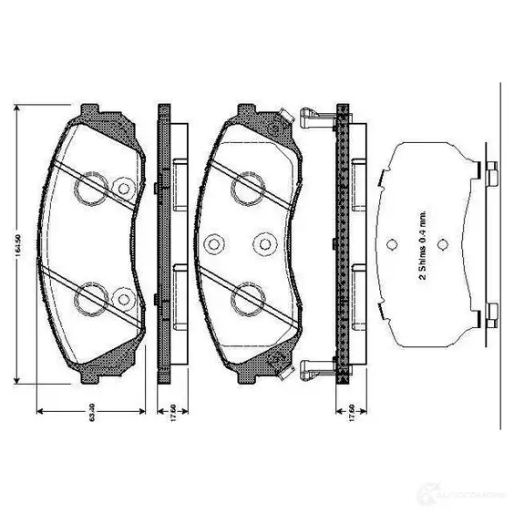 Тормозные колодки, комплект BOSCH 6016596 S9LU3 HY 4047024651227 0986tb3043
