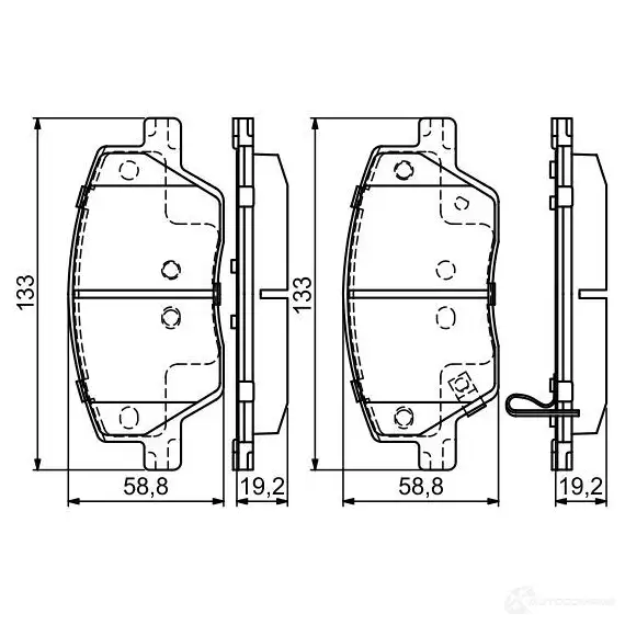 Тормозные колодки, комплект BOSCH 1193485272 22397-22398-22399 BP1765 0986495392 изображение 7