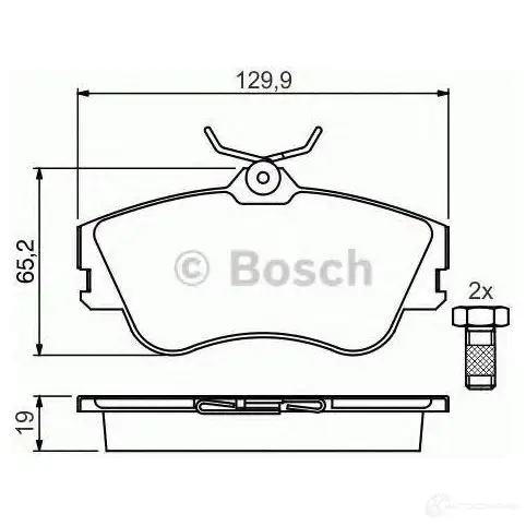 Тормозные колодки, комплект BOSCH 0986461753 21 479 BP607 337814 изображение 4