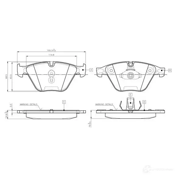 Тормозные колодки, комплект BOSCH WG 534 6016708 0986tb3134 4047024835344 изображение 0