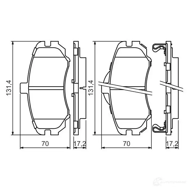 Тормозные колодки, комплект BOSCH 342407 BP1348 24369 0986494426
