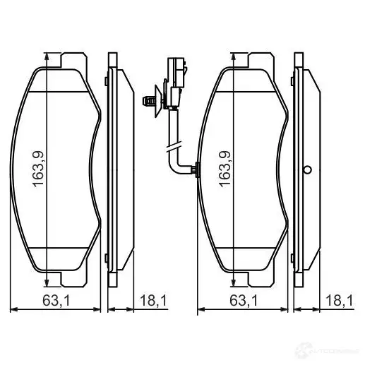 Тормозные колодки, комплект BOSCH BP1418 342465 0986494499 2 5172 изображение 5