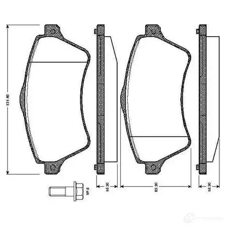 Тормозные колодки, комплект BOSCH D 926 7827 D 926 7827 6014242 0986tb2396