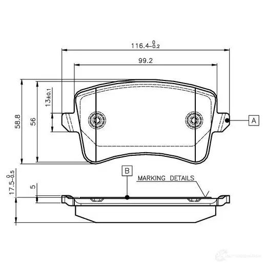 Тормозные колодки, комплект BOSCH PB65J ES 1197983149 0986tb3123 4047024790797 изображение 0