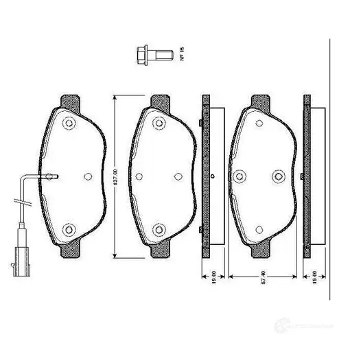 Тормозные колодки, комплект BOSCH 6014162 0986tb2415 E1 90R - 01249/586 WVA 23708