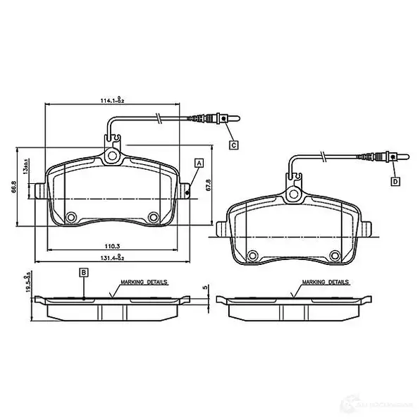 Тормозные колодки, комплект BOSCH 0986tb3076 E9 90R - 01108/969 WVA 24134 6016810