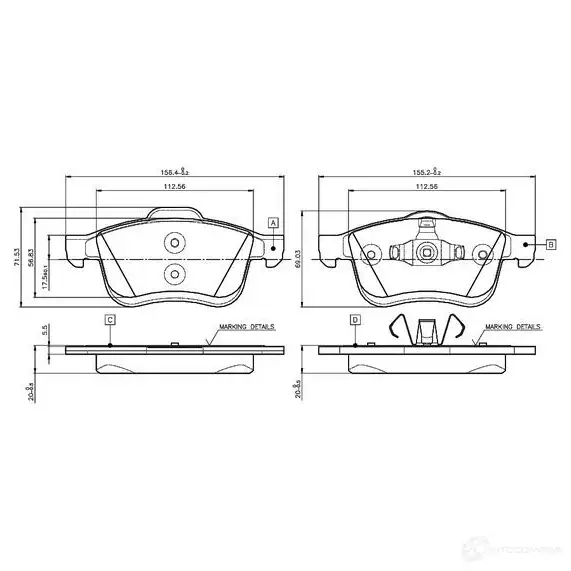 Тормозные колодки, комплект BOSCH 0986tb3133 E9 90R - 01108/1354 6016648 D76C232 изображение 0