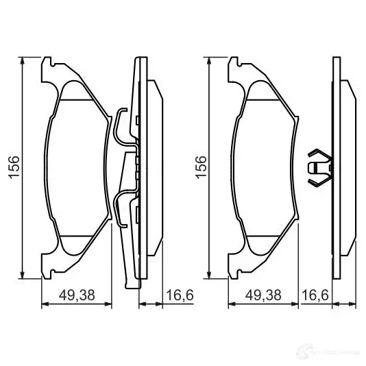 Тормозные колодки, комплект BOSCH 23625 0986494495 BP1424 342461
