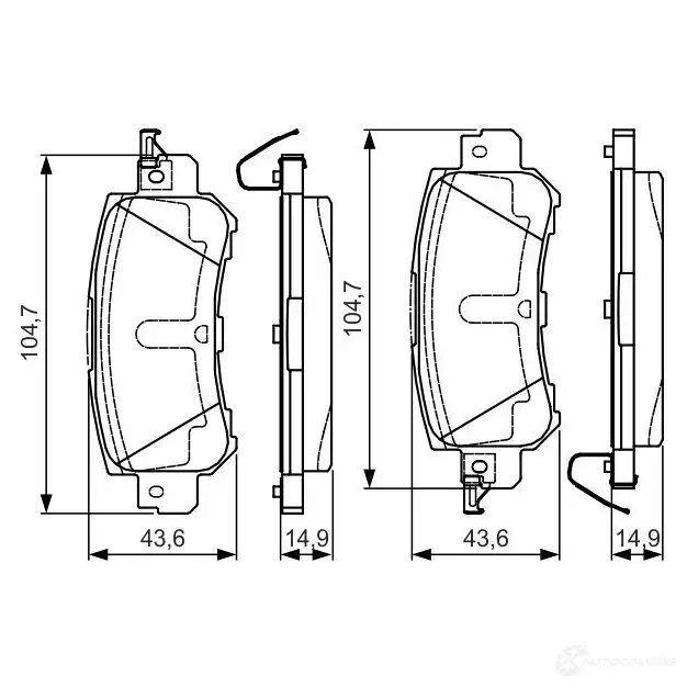 Тормозные колодки, комплект BOSCH 6016986 0986tb3223 E9 90R - 02A0119/3536 25540