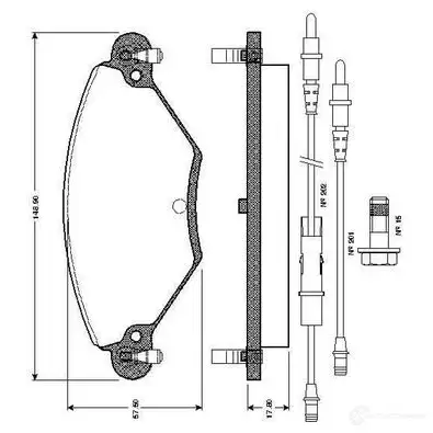 Тормозные колодки, комплект BOSCH 6014156 WVA 23277 0986tb2399 E2 90R - 01126/017