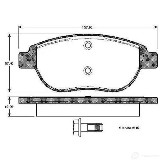 Тормозные колодки, комплект BOSCH 4047024651364 0986tb3057 Z2 BNU4 1197986179