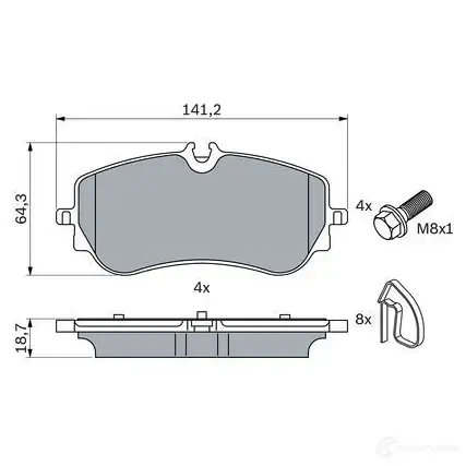 Тормозные колодки, комплект BOSCH 2 JKYVYJ 0986424875 1437243555 изображение 0