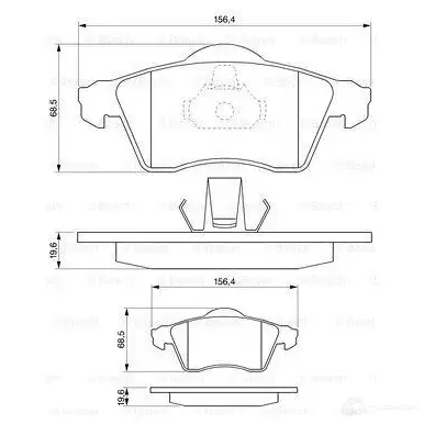 Тормозные колодки, комплект BOSCH 342020 0986494008 BP197 21 883 изображение 5