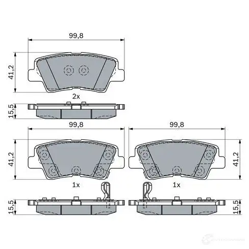 Тормозные колодки, комплект BOSCH 1437921837 0986424959 Y8P CXZI