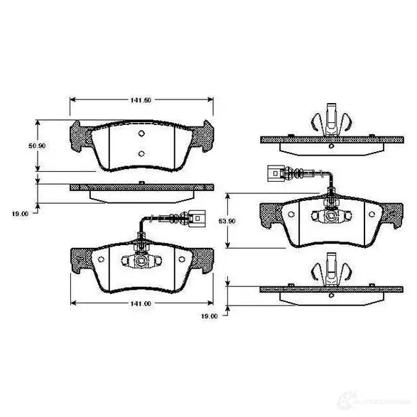 Тормозные колодки, комплект BOSCH 4047024257597 0986tb2968 C0 7KUG 6016844 изображение 0