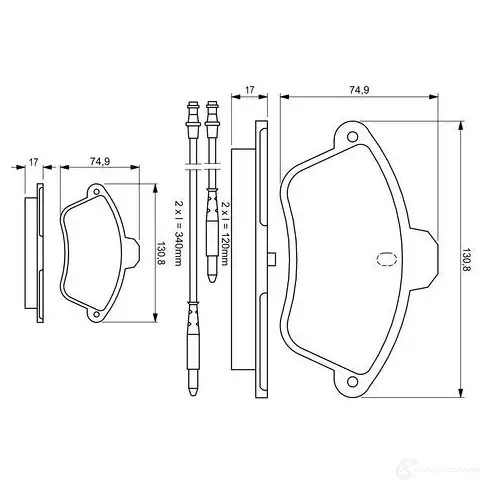 Тормозные колодки, комплект BOSCH 21 504 BP526 337727 0986460957 изображение 0