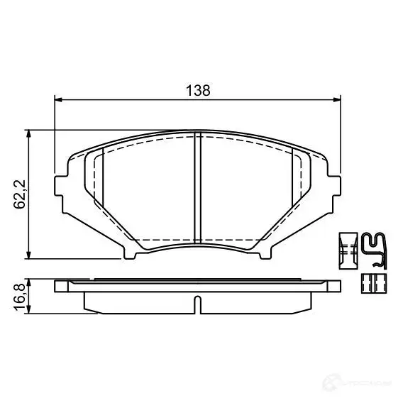 Тормозные колодки, комплект BOSCH 0986494220 342208 7913-D1009 24042 изображение 0