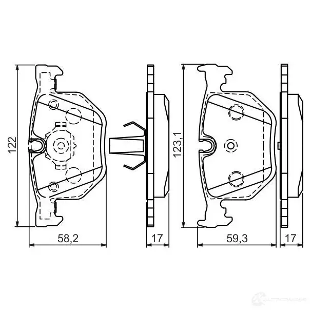 Тормозные колодки, комплект BOSCH BP1198 0986494286 342273 21487 изображение 3