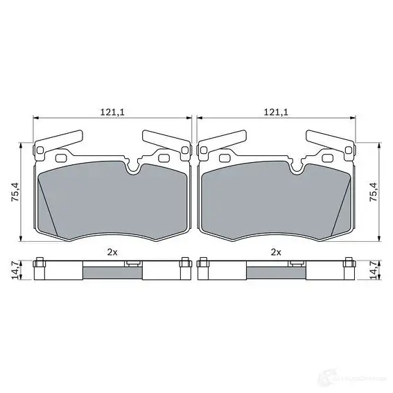 Тормозные колодки, комплект BOSCH 1438404590 0986424918 41J4 TF2