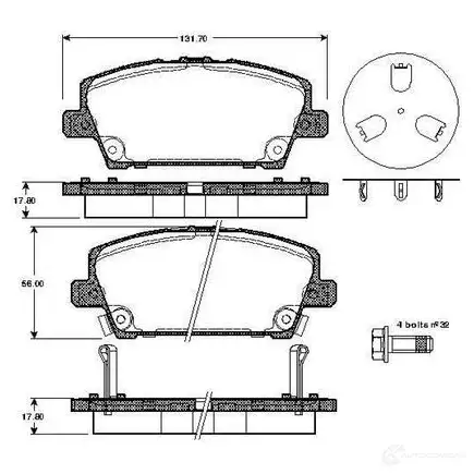 Тормозные колодки, комплект BOSCH 0986tb2934 6016308 708 49 4047024257252 изображение 0