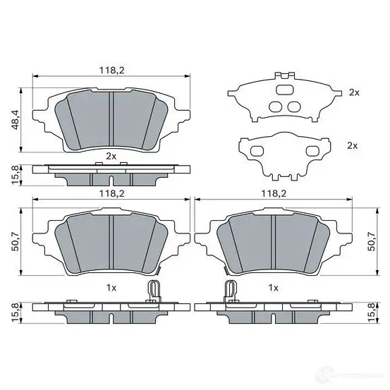 Тормозные колодки, комплект BOSCH QB0 QIBH 1437314197 0986424911