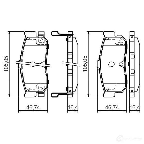 Тормозные колодки, комплект BOSCH 342612 7421D540; 7533D540; 7421D595 21715 0986495038 изображение 0