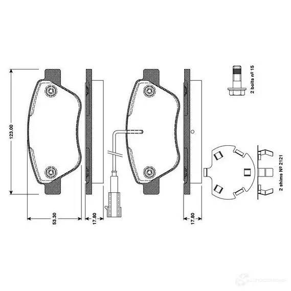 Тормозные колодки, комплект BOSCH 4047024790674 0986tb3111 6014164 GKIP 9
