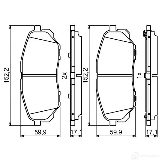 Тормозные колодки, комплект BOSCH 0986494827 1193484216 BP2001 22246 изображение 5