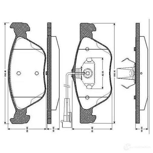 Тормозные колодки, комплект BOSCH JJ0K05 3 6016104 0986tb2286 4047023035059
