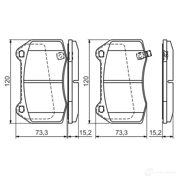 Тормозные колодки, комплект BOSCH 23142 7858D960 342297 0986494310 изображение 0