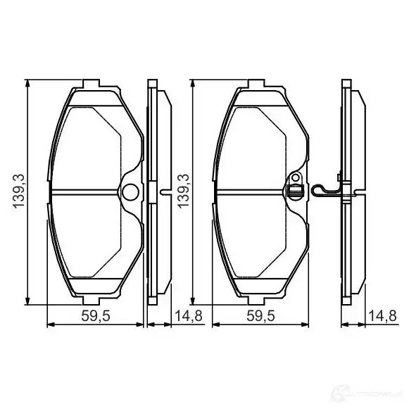 Тормозные колодки, комплект BOSCH 342706 23184 BP1473 0986495147 изображение 0