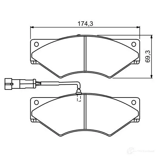 Тормозные колодки, комплект BOSCH 29001 342283 BP1232 0986494296