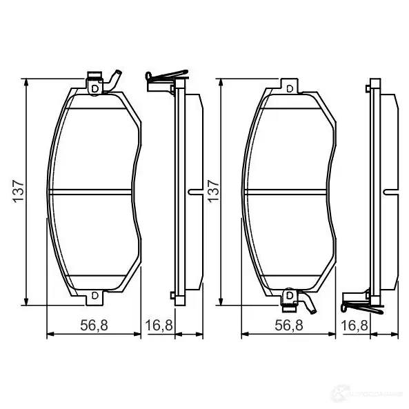 Тормозные колодки, комплект BOSCH 0986495125 23867 BP1523 342690 изображение 0