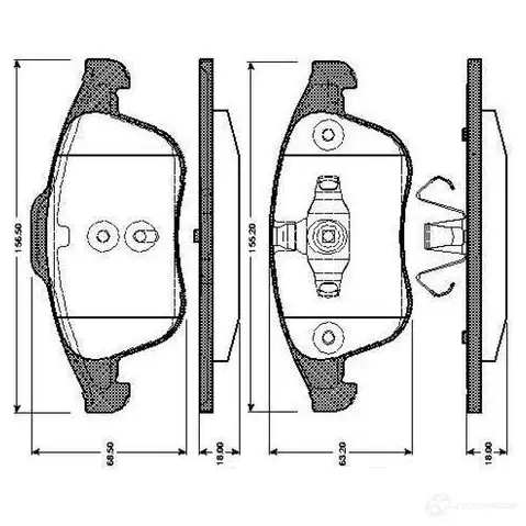 Тормозные колодки, комплект BOSCH 0986tb3064 6016600 2TS4I E9 90R - 01108/2467