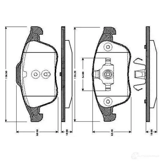 Тормозные колодки, комплект BOSCH 6016714 4047024651449 0986tb3065 VKOIW G