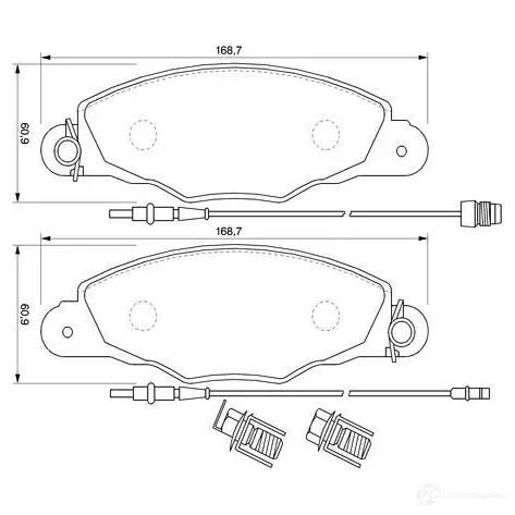 Тормозные колодки, комплект BOSCH 0986424746 BP455 21 988 336425 изображение 0