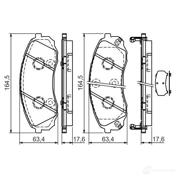 Тормозные колодки, комплект BOSCH 0986494377 342362 BP1285 24597 изображение 2