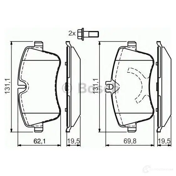 Тормозные колодки, комплект BOSCH 336256 23144 BP275 0986424518 изображение 4