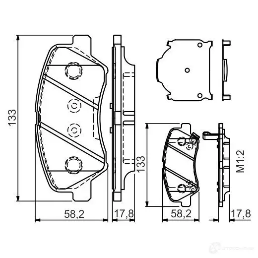 Тормозные колодки, комплект BOSCH 6016724 0986tb3160 E11 90R - 02A0919/15698 25350