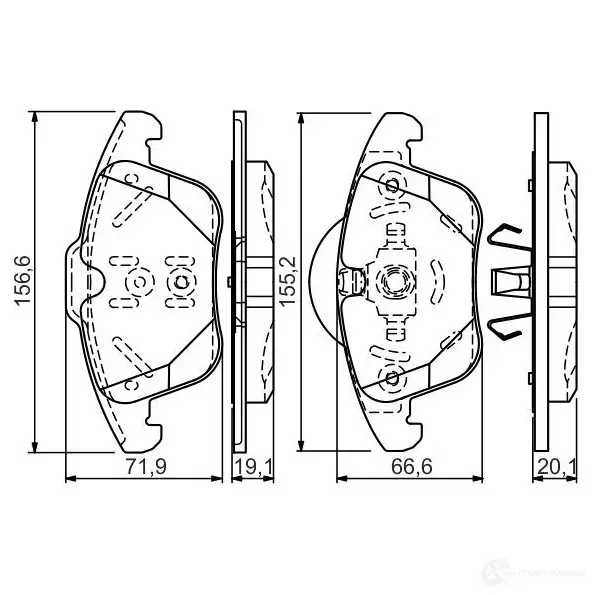 Тормозные колодки, комплект BOSCH 0986tb3184 6016354 25235 E9 90R - 01108/3263