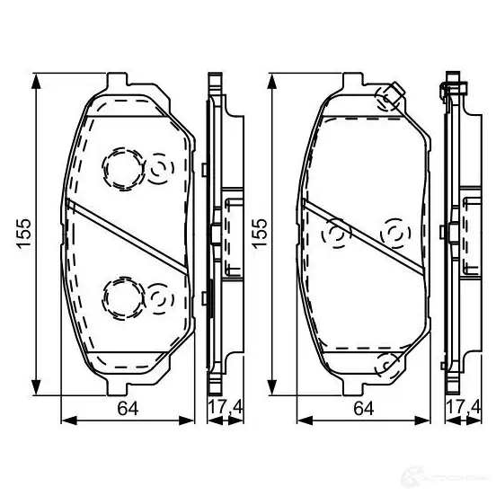 Тормозные колодки, комплект BOSCH E9 90R-02A1080/3104 0986495310 342810 BP1599
