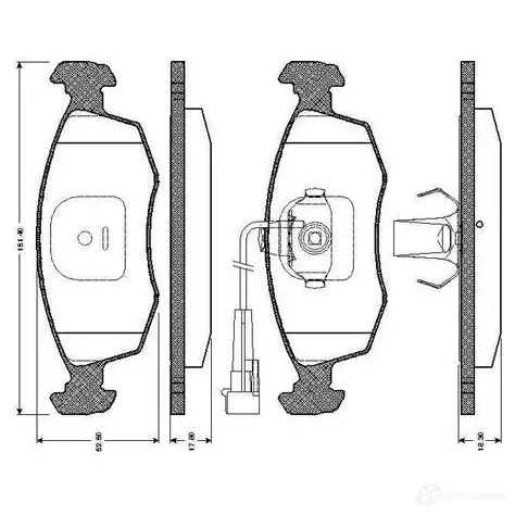 Тормозные колодки, комплект BOSCH E9 90R - 01108/466 6014096 WVA 23227 0986tb2093