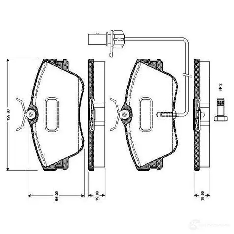 Тормозные колодки, комплект BOSCH 6014206 D 852 7729 0986tb2028 D 852 7729 изображение 0