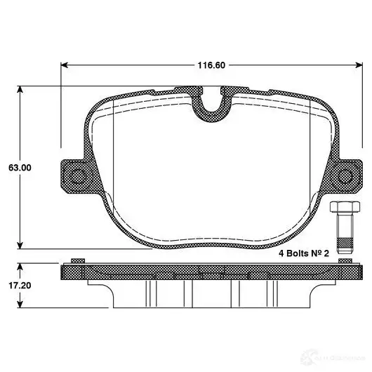 Тормозные колодки, комплект BOSCH 0986tb3097 4047024771802 ZW 0F5QF 6016618 изображение 0