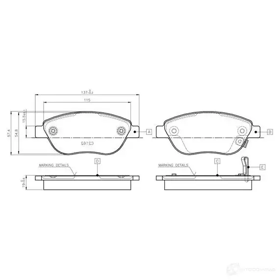 Тормозные колодки, комплект BOSCH 0986tb3141 6016822 LQ MTH8O 4047024909571