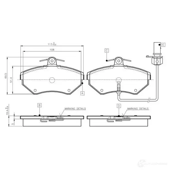 Тормозные колодки, комплект BOSCH D 1459 8659 0986tb2312 D 1459 8659 6016212