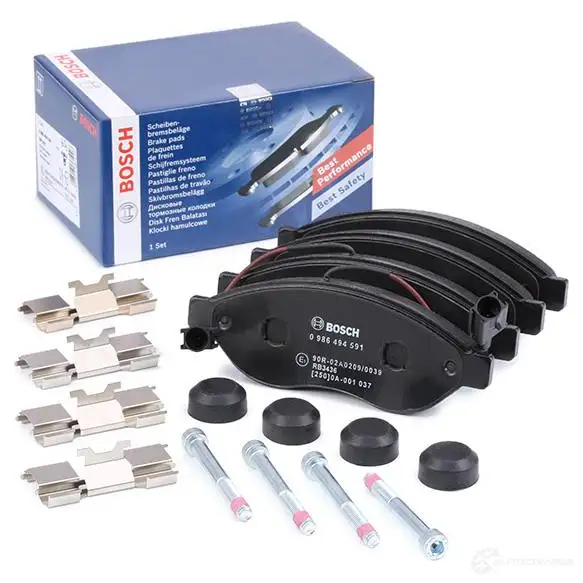 Тормозные колодки, комплект BOSCH 8689-D1489 1193483592 24468 0986494591 изображение 1