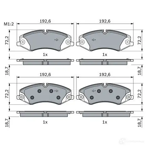 Тормозные колодки, комплект BOSCH 1437243516 QP DP615 0986494980 изображение 0